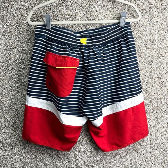 Helly Hansen Swim Trunks Men’s 30 Navy Blue, Red and White Striped 8” - Picture 6 of 7